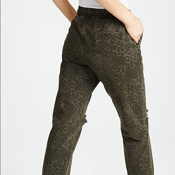 Alexander Wang Leopard Denim Joggers - Picture 2 of 5